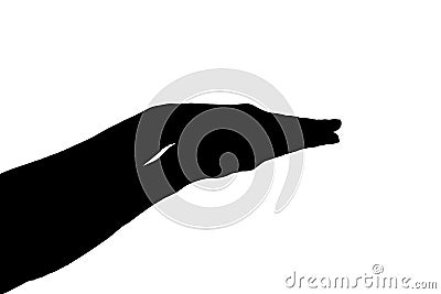 Silhouette of hands isolated on white background Stock Photo