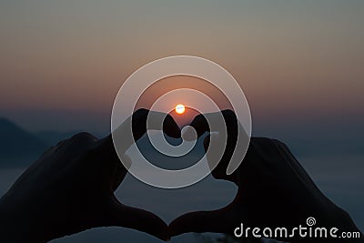 Silhouette heart Stock Photo