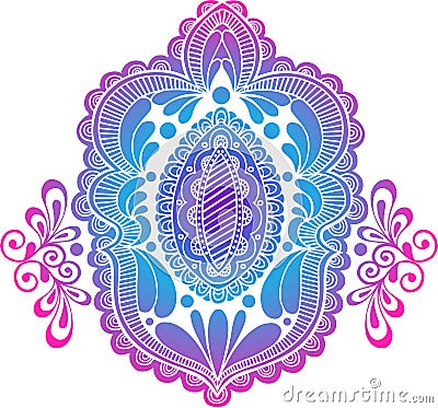 Silhouette Henna Abstract Medallion Vector Vector Illustration