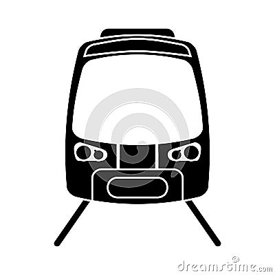 Silhouette high speed train passenger rail road Vector Illustration