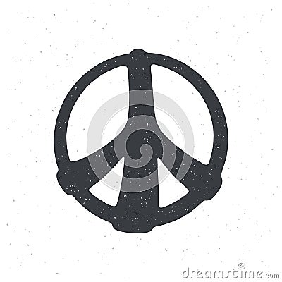 Silhouette of hippies symbol of peace. Vector illustration. Sign of pacifism and freedom. Community of people against war Vector Illustration