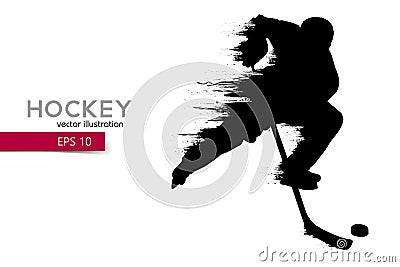 Silhouette of a hockey player. Vector illustration Vector Illustration