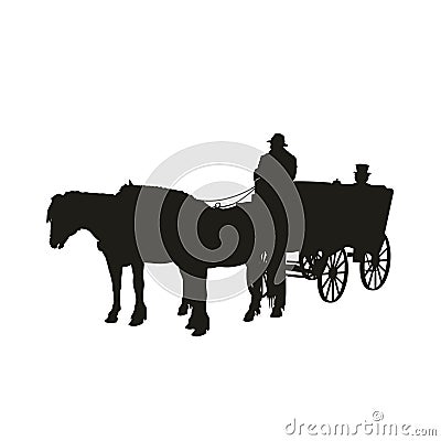 Horse-drawn carriage Vector Illustration