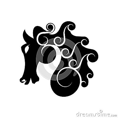 Silhouette of horse head Vector Illustration