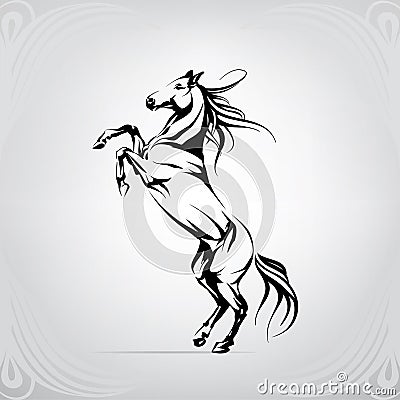 Silhouette of a horse on racks. vector illustration Vector Illustration