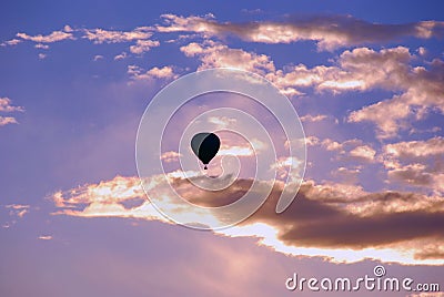Silhouette of hot air balloon Stock Photo