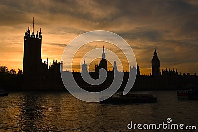 Silhouette of the houses of parliament Stock Photo