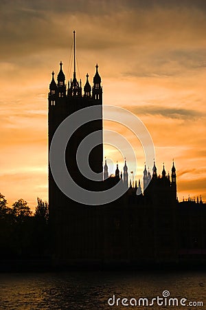 Silhouette of the houses of parliament Stock Photo