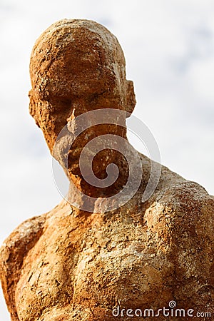 Silhouette of a human statue of stone Editorial Stock Photo