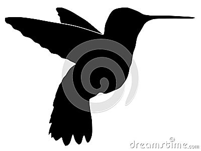 Silhouette of hummingbird Vector Illustration