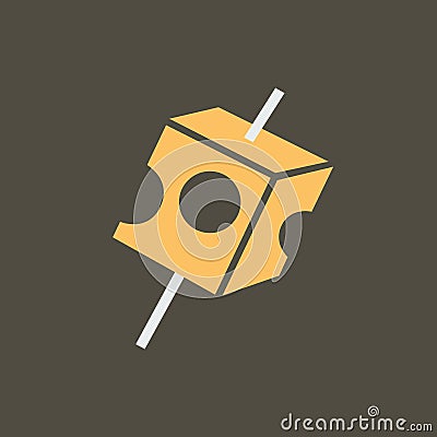 Silhouette icon cheese on stick Vector Illustration