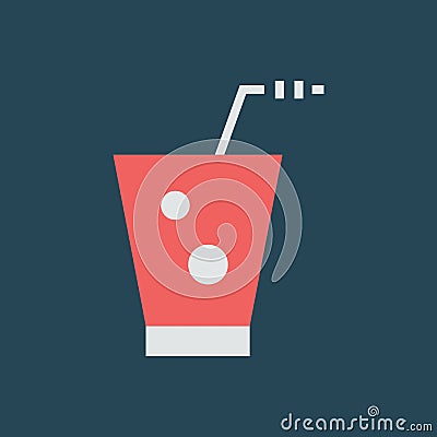 Silhouette icon glass of lemonade Vector Illustration