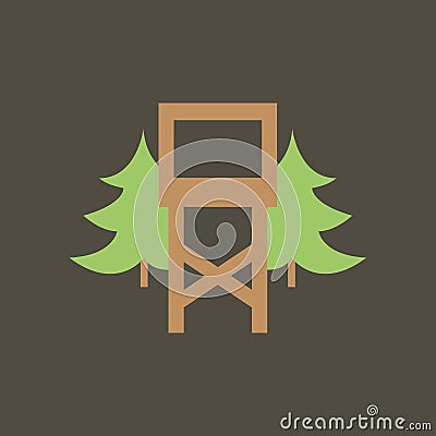 Simple vector illustration with ability to change. Silhouette icon hunting box Vector Illustration