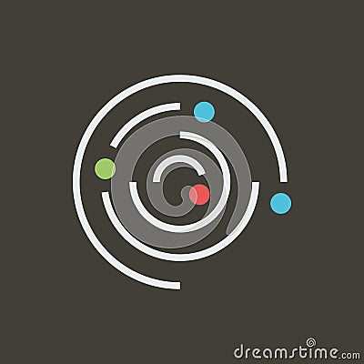 Silhouette icon rotation of cosmic bodies Vector Illustration