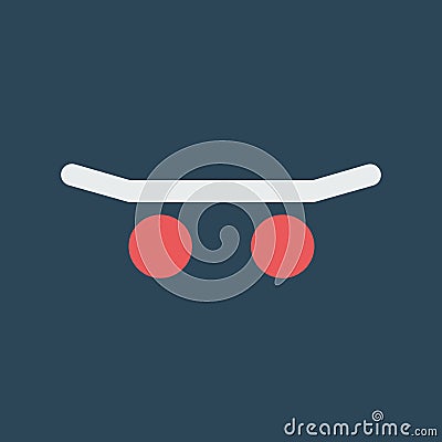 Simple vector illustration with ability to change. Silhouette icon skateboard Vector Illustration