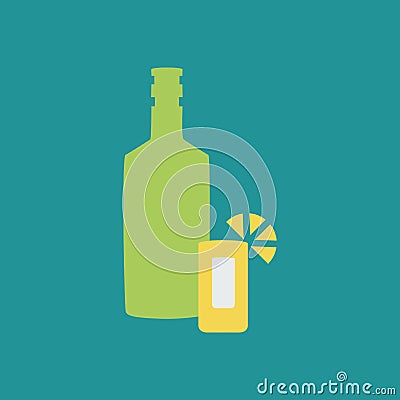 Simple vector illustration with ability to change. Silhouette icon tequila Vector Illustration