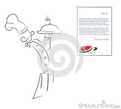 Silhouette illustration of a chef Stock Photo