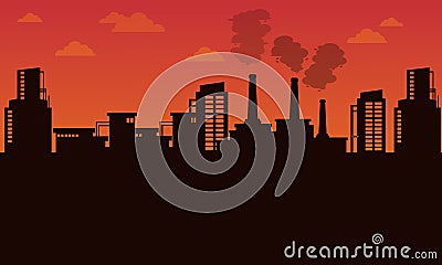 Silhouette of industry landscape Vector Illustration