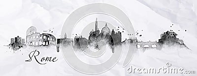 Silhouette ink Rome Vector Illustration