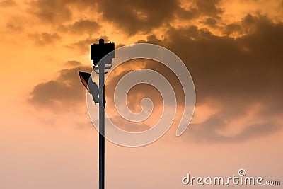 Silhouette Light Pole Stock Photo