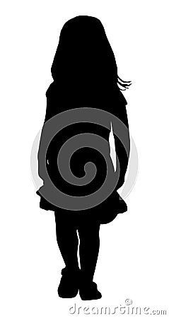 Silhouette of a little girl Vector Illustration