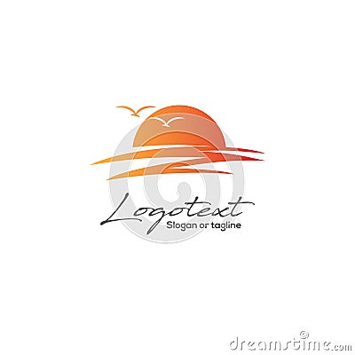 Silhouette logo for Holiday tour, travel agency or trip Vector Illustration