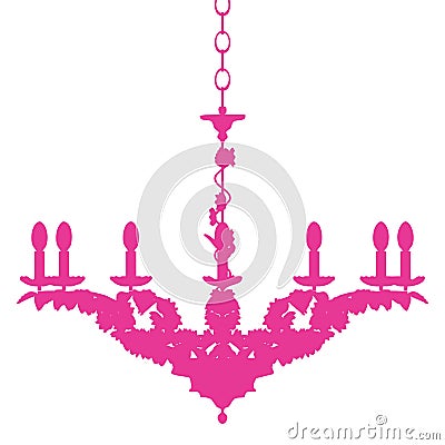 Silhouette of luxury chandelier Vector Illustration