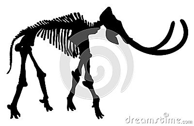Silhouette of a mammoth skeleton vector Vector Illustration
