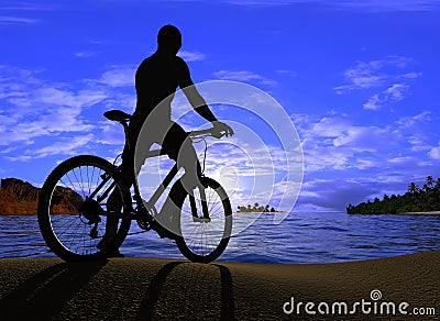 Silhouette of man Stock Photo