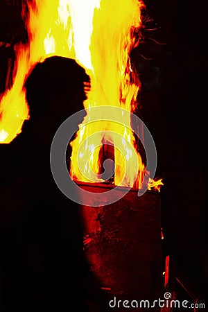 Fire caster Stock Photo