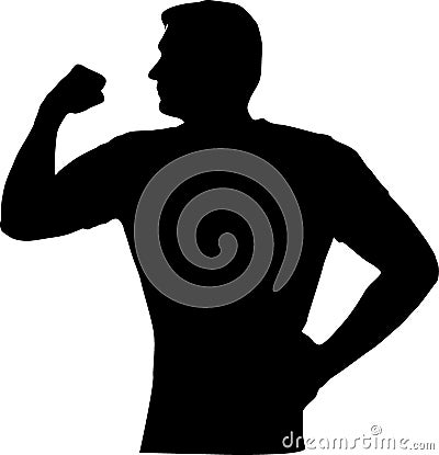 Silhouette man athlete, Vector Illustration