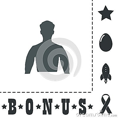 Silhouette man flat icon Vector Illustration