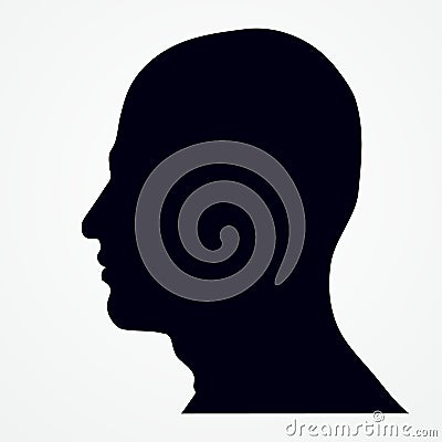 Silhouette of a man s head Vector Illustration