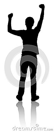 Silhouette of man, which is something raises Vector Illustration