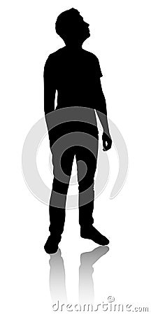 Silhouette of a man who looks up Vector Illustration