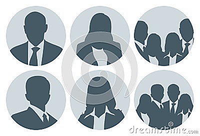 Business People Picture Placeholder Set Vector Illustration