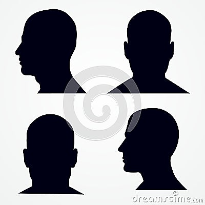 Silhouette of a mans head solated. Vector Illustration