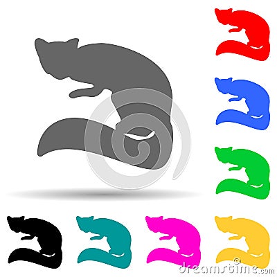 silhouette of marten multi color style icon. Simple glyph, flat vector of zoo icons for ui and ux, website or mobile application Stock Photo