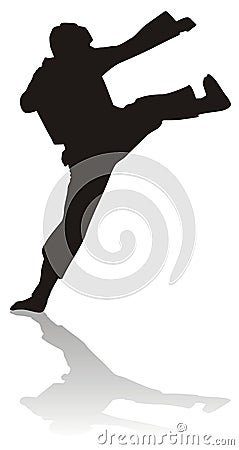 Silhouette of martial arts Vector Illustration