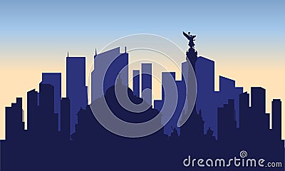 Silhouette of mexico city Vector Illustration