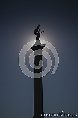 Silhouette of millenium monument in budapest Stock Photo