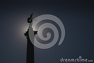 Silhouette of millenium monument in budapest Stock Photo