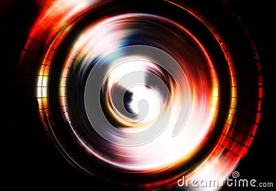 Silhouette of music Audio Speaker, abstract background, Light Circle. Music concept. Stock Photo