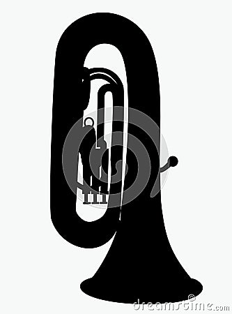 Vector silhouette of tuba Vector Illustration