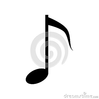 Silhouette musical note melody symbol Vector Illustration