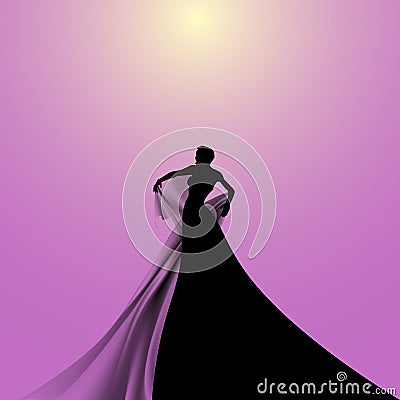 Silhouette of Opera Singer Vector Illustration