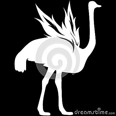 silhouette of ostrich. Vector illustration decorative design Vector Illustration