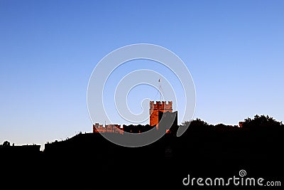 Silhouette of palace of the Grand Master of the Knights of Rhodes Stock Photo