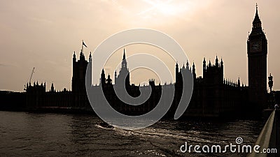 Silhouette of the Palace of Westminster Editorial Stock Photo