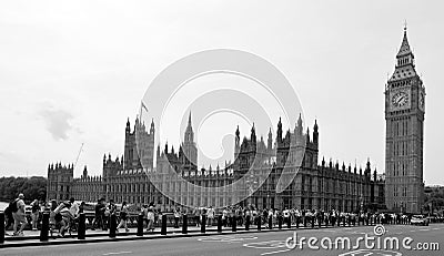Silhouette of the Palace of Westminster Editorial Stock Photo